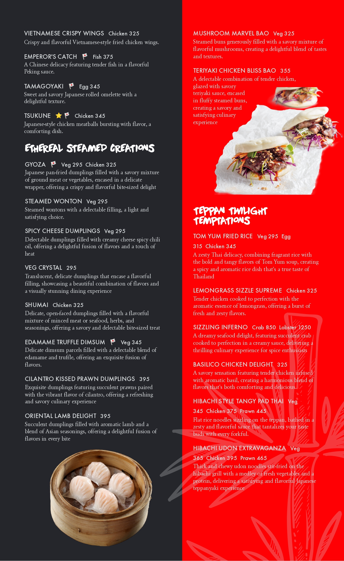 Shokudo Japanese and Pan Asian Restaurant Menu